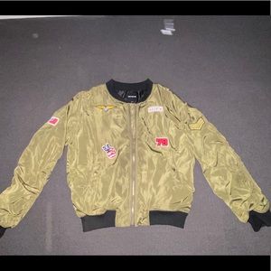 Olive green bomber jacket
